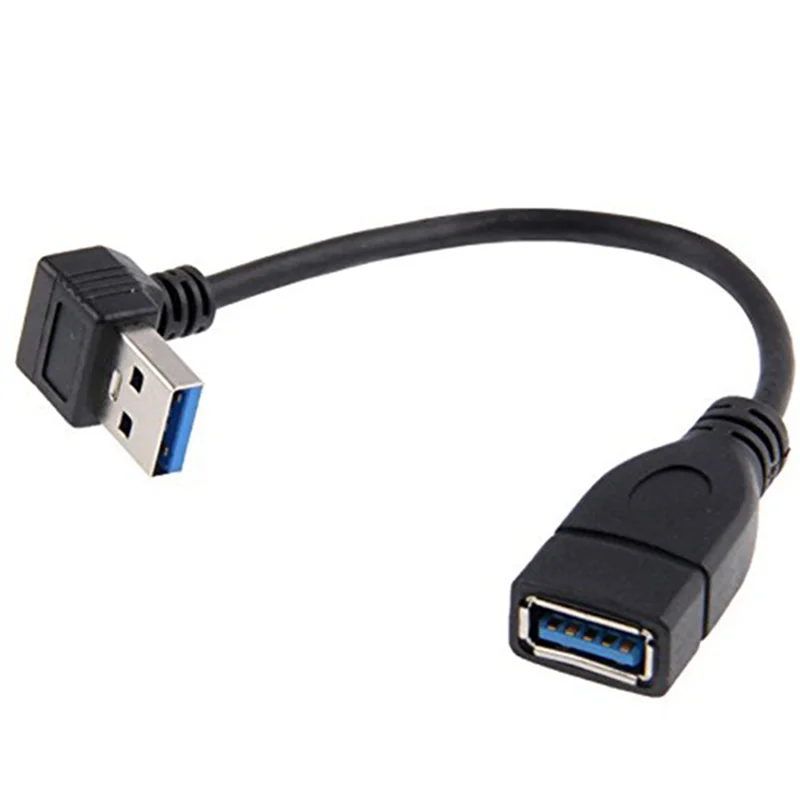 EDT-10X USB 3.0 Right Angle 90Degree Extension Cable Male To Female Adapter Cord, 20Cm