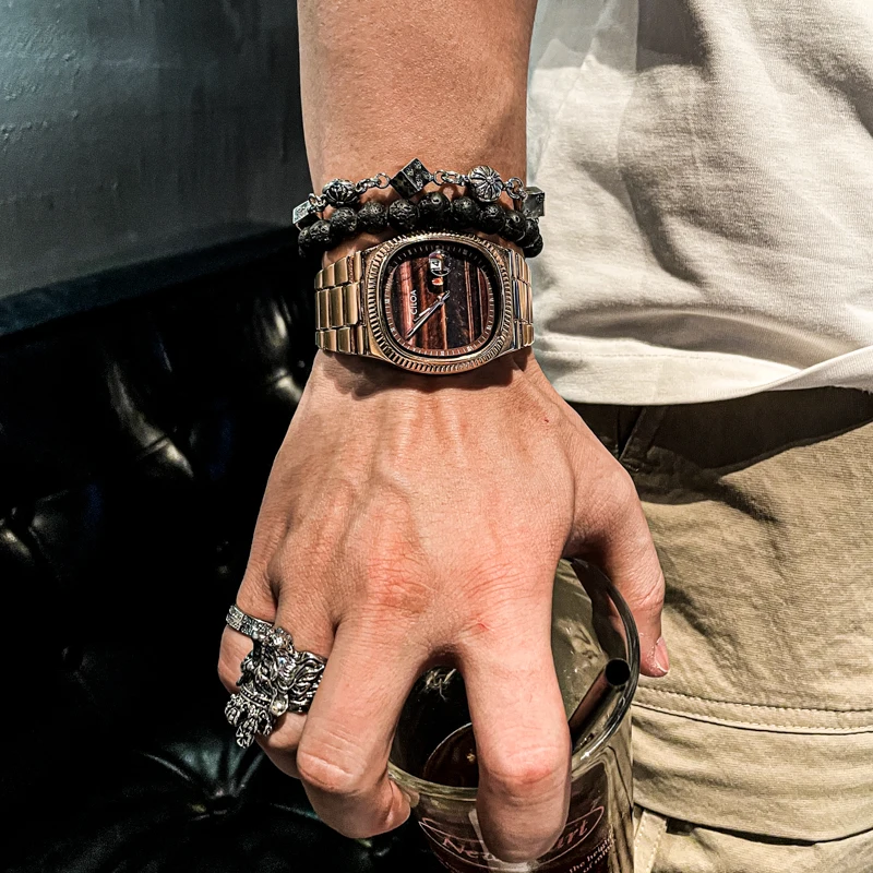 

CILOA Retro Brown Watch Men's Square Movement 2025 New Brand Authentic Trend Fashion Waterproof High Quality Quartz Watch