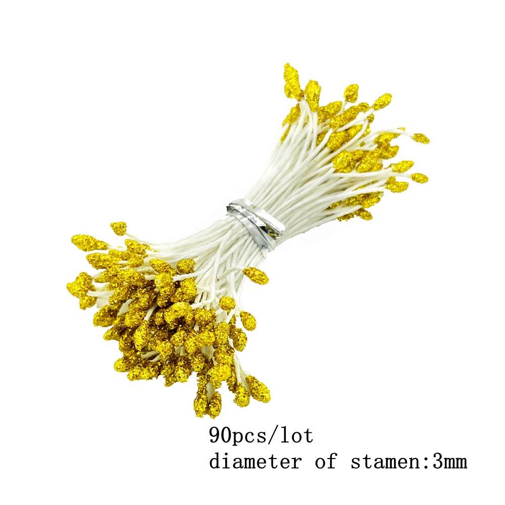 8/10/12/90/144 Stück gemischte künstliche Blumen, Kirschstempel, Beeren, Bündel, DIY, Kuchen, Weihnachten, Hochzeit, Geschenkbox, Kranz, Dekoration, Gold – Detail 7