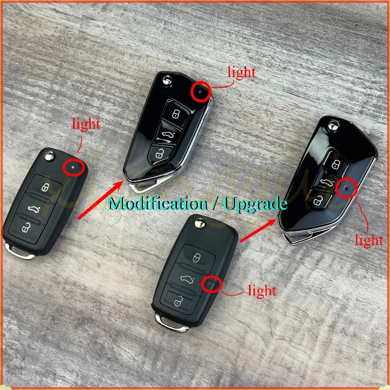 Modified Exterior Car Key Shell Case Fob for Volkswagen Jetta Golf Polo Passat Beetle for Skoda Seat B5 Mk6 Caddy Tiguan Octavia