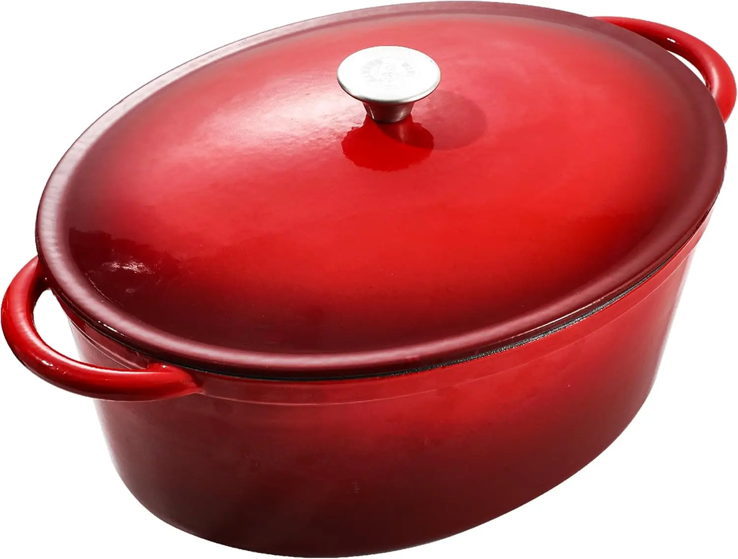 

9.6 QT enamel cast iron dutch oven, red gradient color,cast iron pot (9.6 QT)