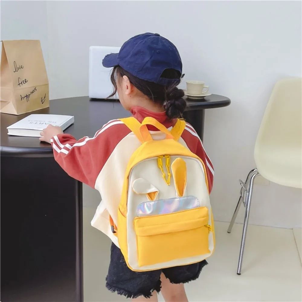Korean Version Children Rabbit Ear Backpack Canvas Little Fresh Student Schoolbag Lightweight Girl Backpack Boys Girls