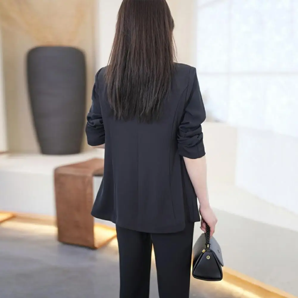 

Women Three-piece Suit Set Ol Office Clothes Elegant Women's 3-piece Spring Fall Outfit Sleeveless Vest Long Sleeves Coat for Ol