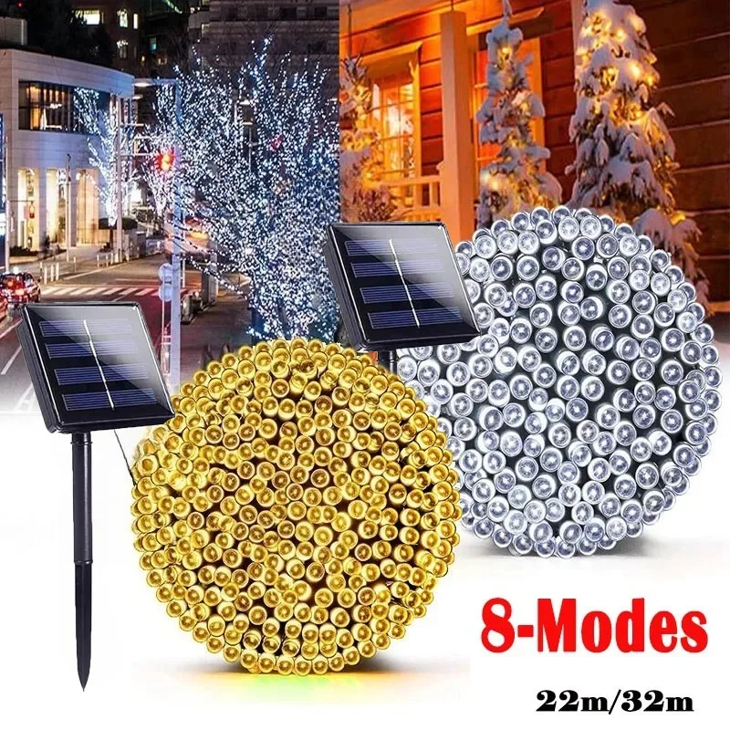 

Solar Powered LED String Lights Fairy Lights with 8 Lighting Modes Flexible Copper Wire for Outdoor Yard Party Bedroom Decor