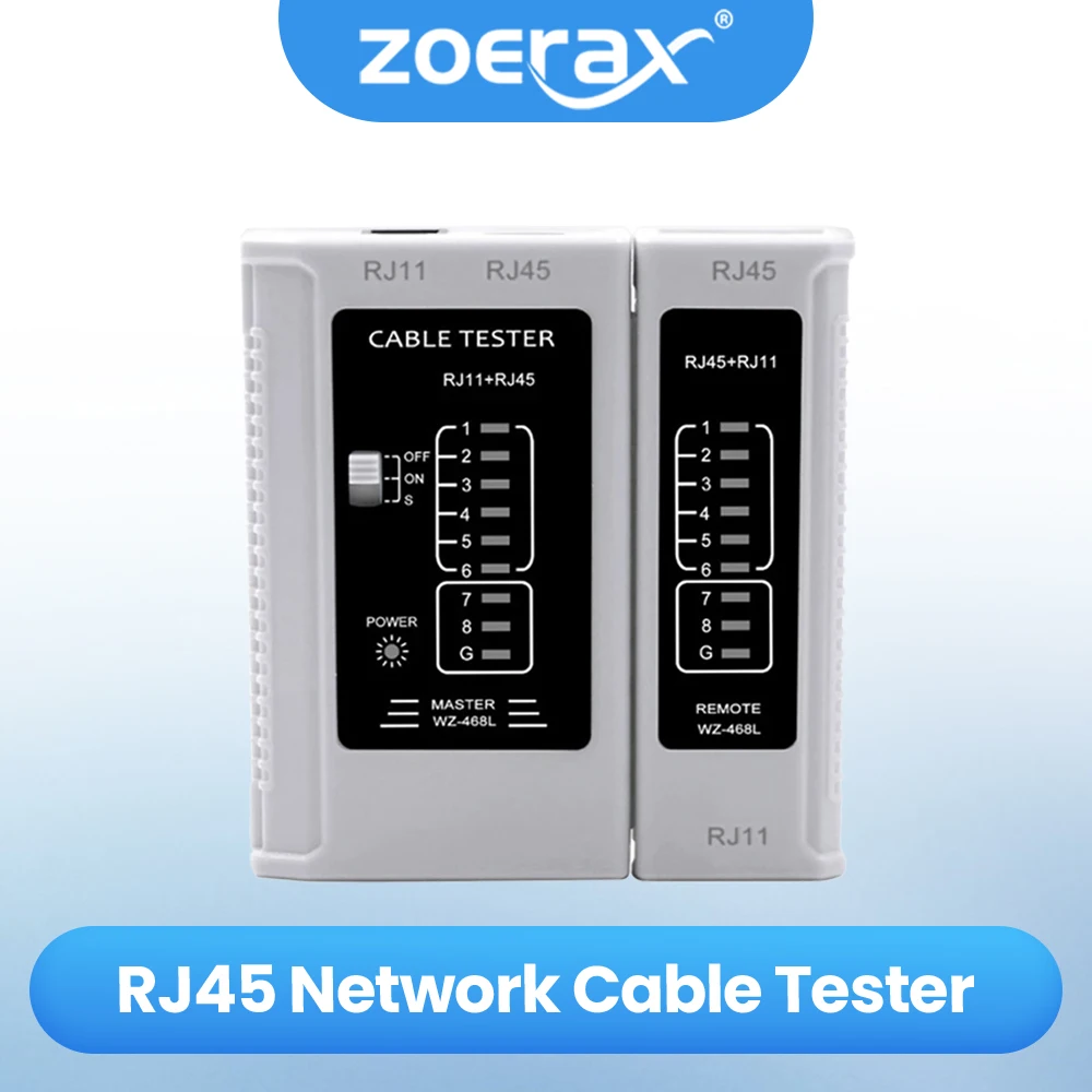 ZOERAX RJ45 Cable Tester Network Cable Tester Ethernet Wire Test Tool for LAN RJ45 RJ11 RJ12 Cat5 Cat5e Cat6 Cat6a Cat7 Cable