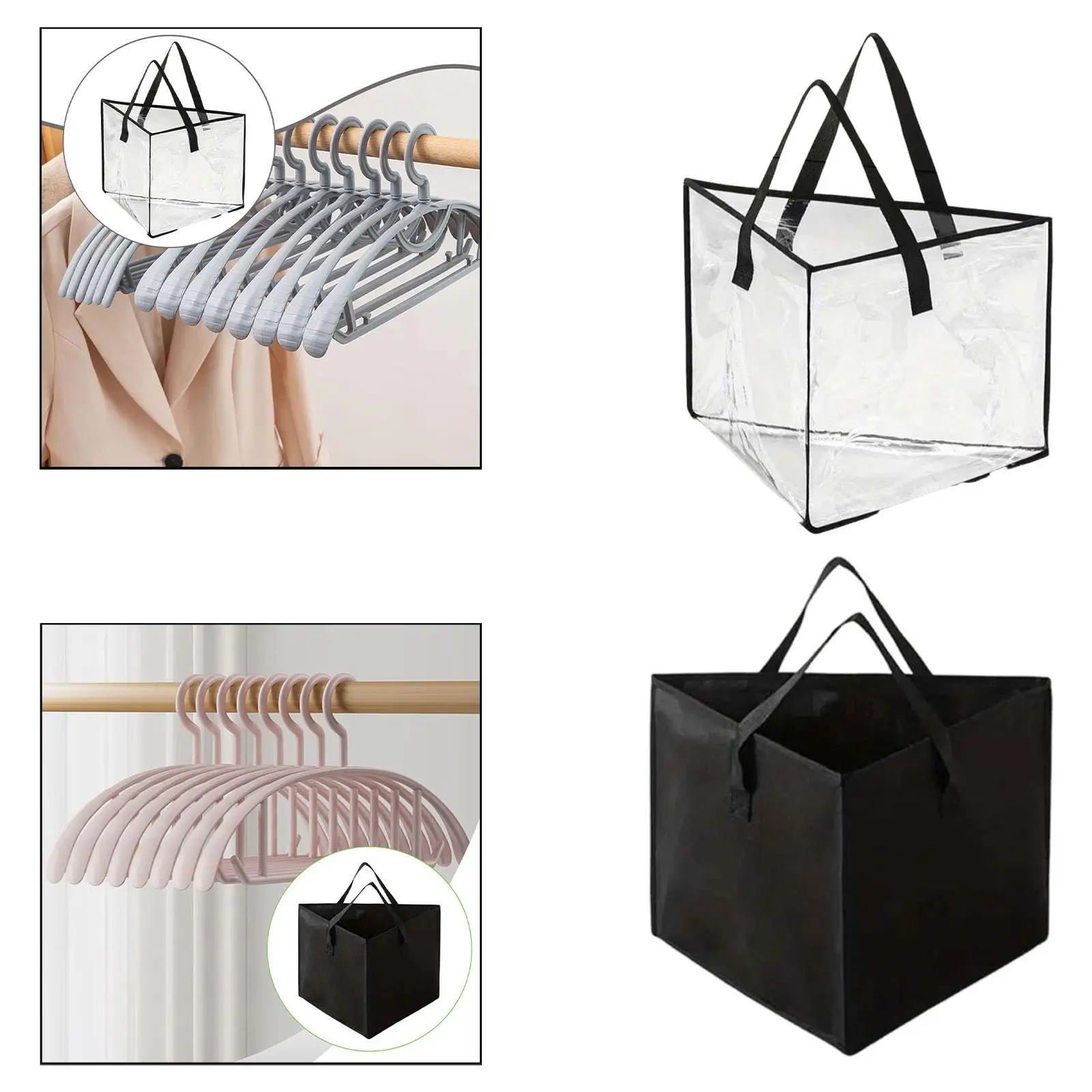 Clothes Hanger Organizer Bag,Lightweight Space Saving Foldable,Storage Container Triangle Storage Bag Organizer Box for Closet