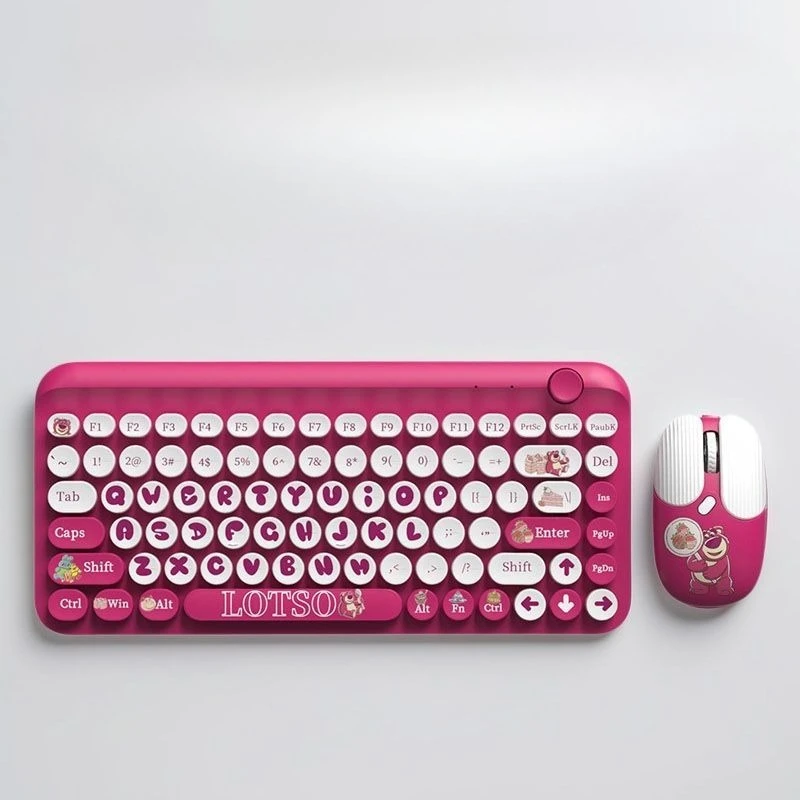 

Disney Lotso мультфильм Bluetooth беспроводная клавиатура и мышь набор бесшумная девушка настольный компьютер офисная беспроводная клавиатура оптом
