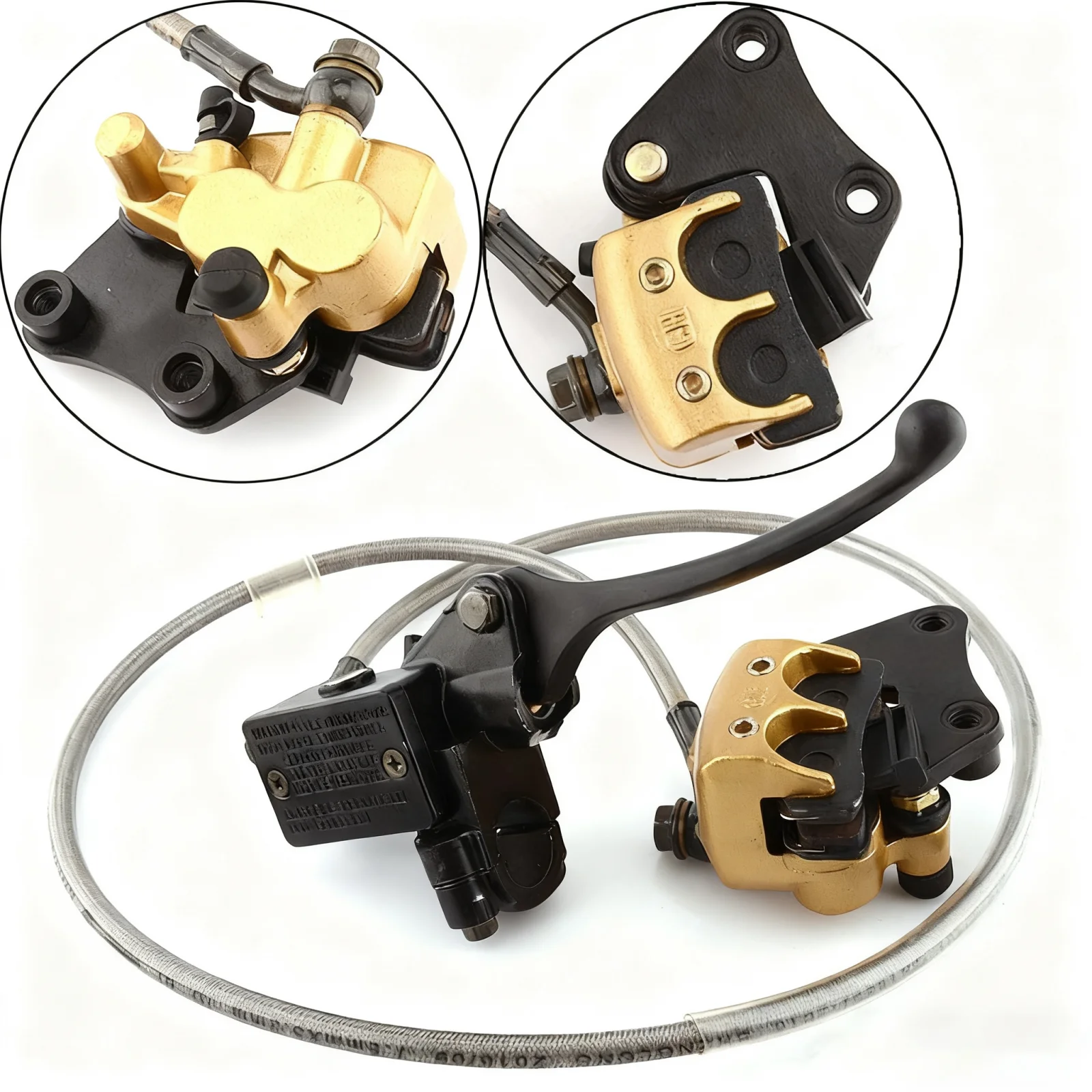 Front Brake Assembly Caliper Master Cylinder Sturdy High Performance Brake Accessories Replacement for 110 -125cc Pit Dirt Bikes