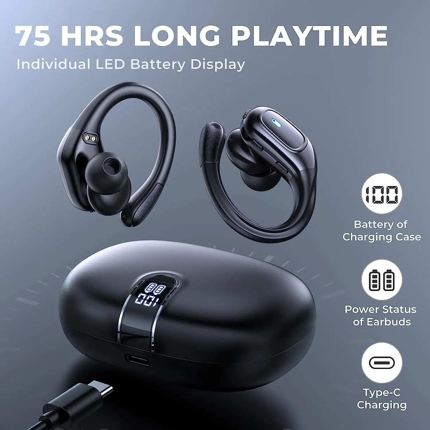 Newest TWS Wireless Headphones HIFI Sound Bluetooth Earphone Noise Reduction Sport Headset IPX7 Waterproof Earbuds With Dual Mic