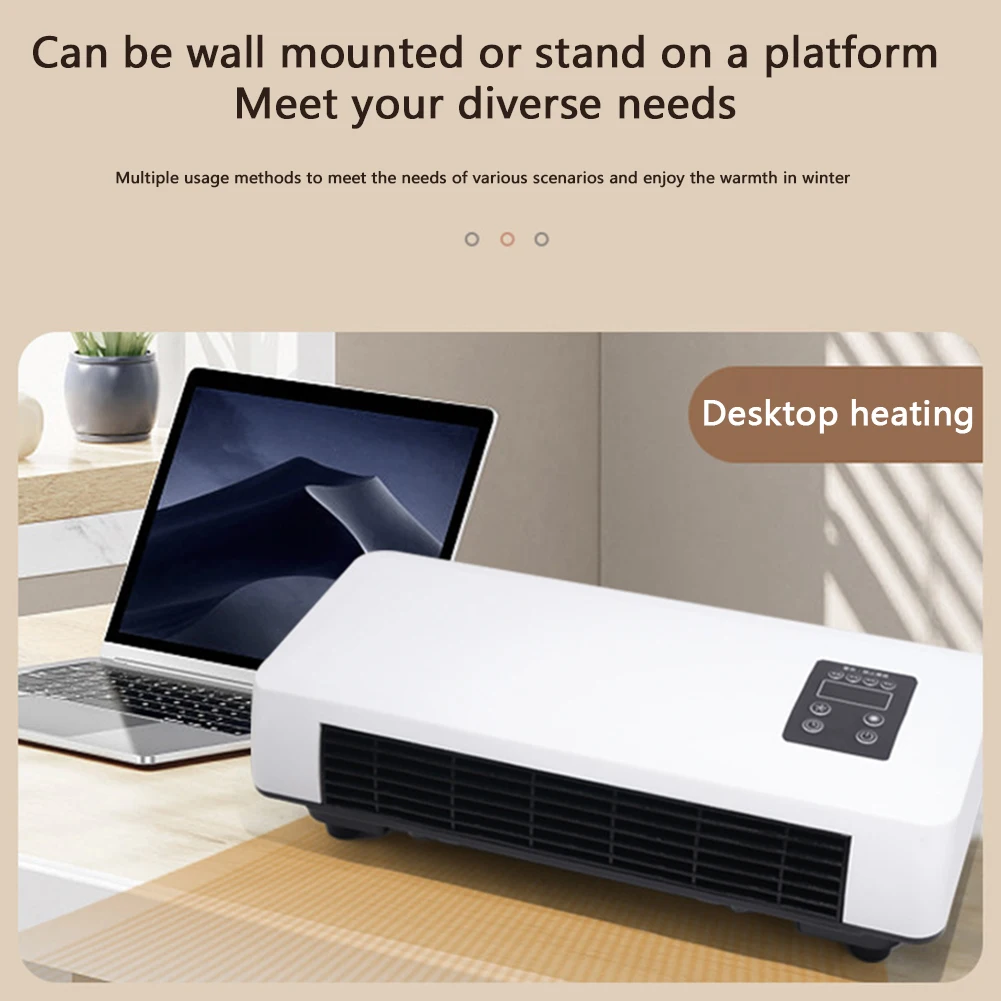 Mini Wall Cooling/Heating Fan Blower,Remote Summer Cooler Winter Heaters Ventilation Bladeless Desk Fan for Home Bathroom