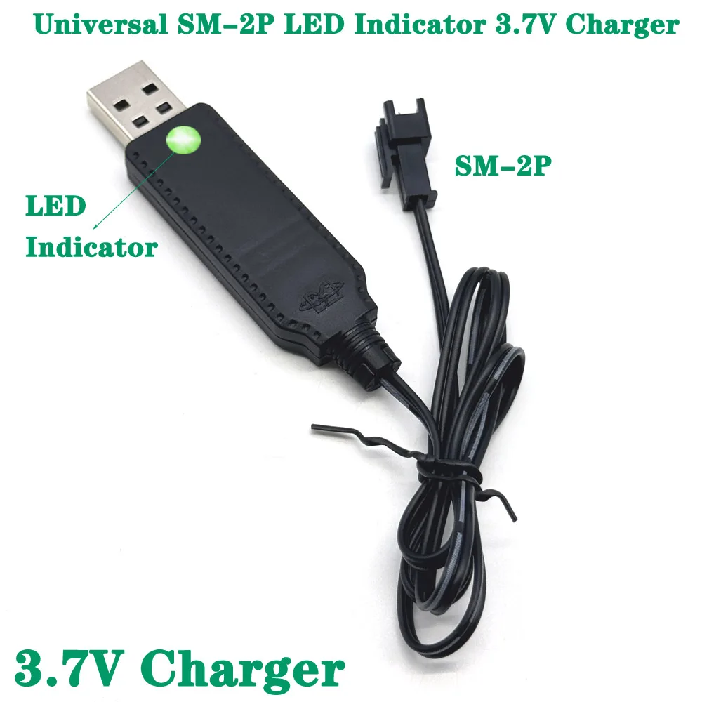 

USB LED Charger Cable For 3.7V Lithium Battery Charger SM-2P Forward RC Car Aircraft Parts RC Quadcopter Toy Aircraft Connector