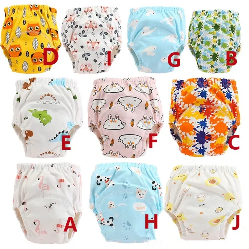 4pc/Lot  Baby Cotton Training Pants Panties Waterproof Cloth Diapers Reusable Toolder Nappies Diaper Baby Underwear