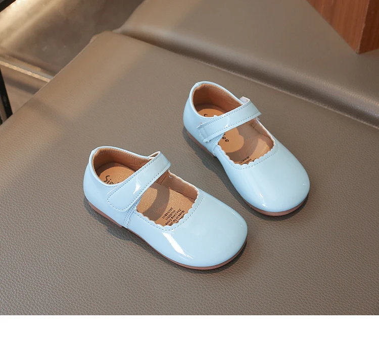 Girls Soft Bottom Multi-color Leather Spring Autumn New Baby Girl Bright Color Leather England Style Breathable Princess Shoes