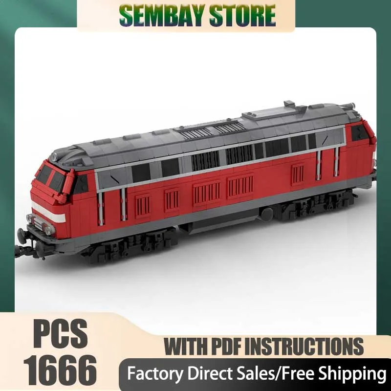 

Railway Train Model Moc Building Bricks Modular Diesel-Locomotive Model Technology Block Christmas DIY Toy Construction Gift