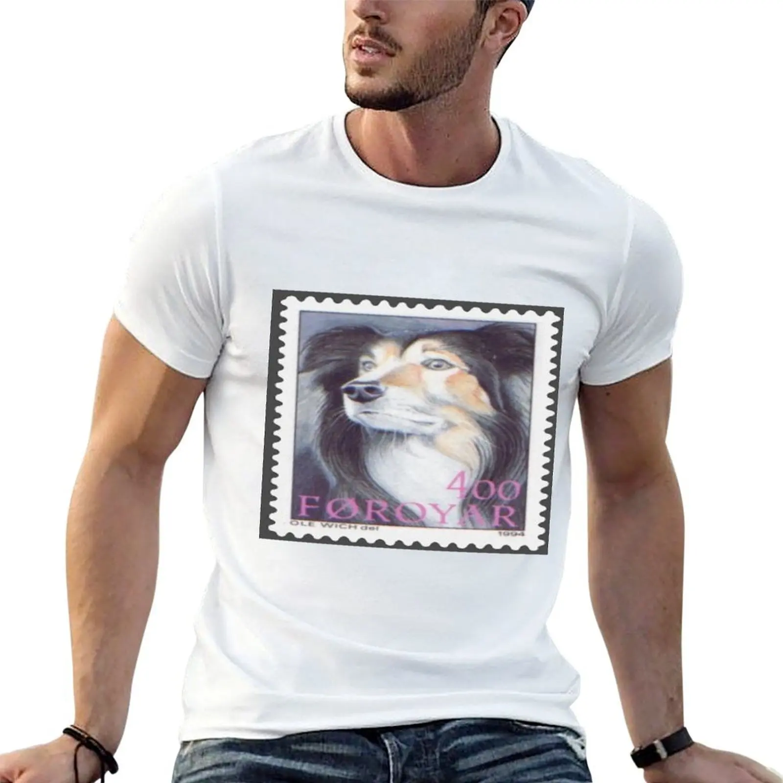 graphic stamp sheepdog shirt graphic shirts man Island t man T-Shirt cotton man for t Faroe shirt t #1