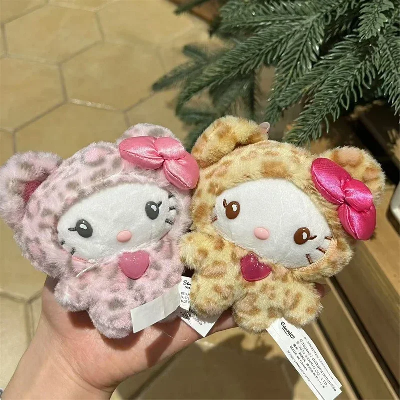 Leopardenmuster Bären-Serie Hello Kitty Schlüsselanhänger Anhänger Cartoon Kitty Katze Plüschpuppe Anhänger Schlüsselanhänger Taschendekoration Geschenk – Detail 1