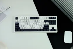 GMK Black White Japanese Keycap, 129 Keys PBT Keycaps Cherry Profile DYE-SUB Personalized GMK Keycaps For Mechanical Keyboard