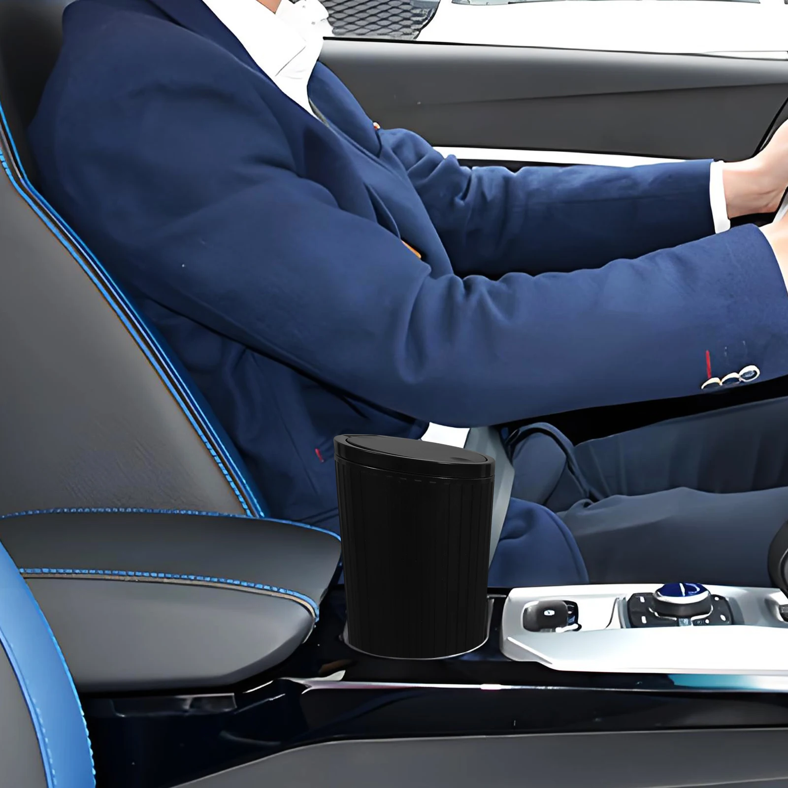 

Car Trash Can With Lid Small Portable Garbage Can For Vehicle Auto Trash Bin Automotive Dustbin Watertight Car Accessories