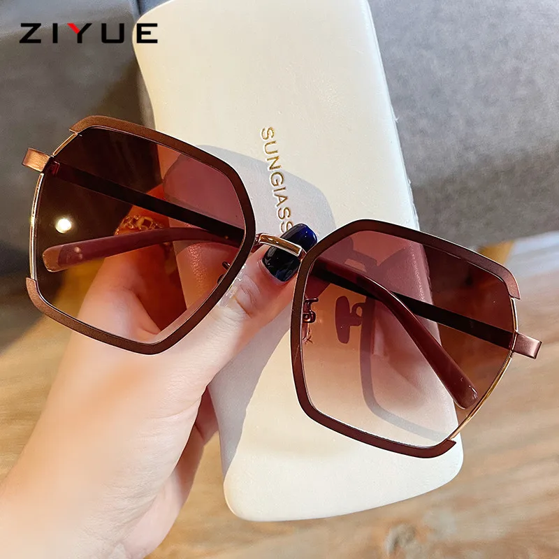 نظارات شمسية جديدة بإطار معدني لعام 2025 مع إحساس متقدم، لون متغير تدريجيًا، نظارات شمسية مقاومة للأشعة فوق البنفسجية #3