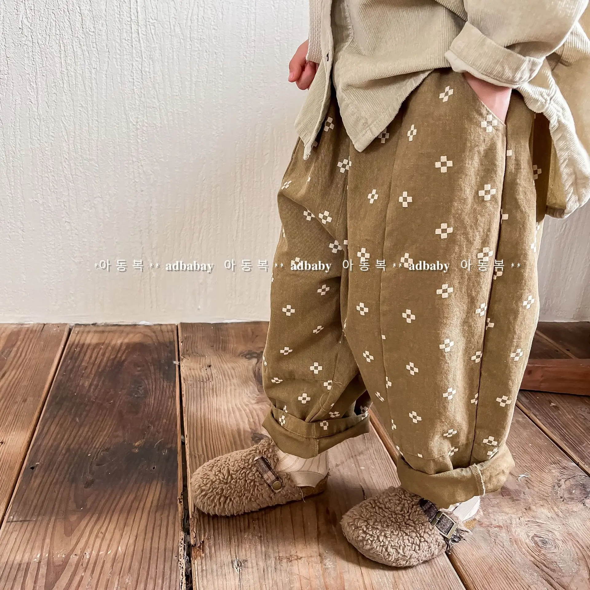 Kid Pant 2024 Spring Children New Children Korean Style Spring Washed Cotton Haren Pants Baby Girls Casual Floral Pants