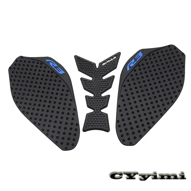For YZF R3 YZFR3 2019 2020 Non-Slip Motorcycle Tank Pad Gas Side Sticker Fishbone Knee Protector Decals view 2