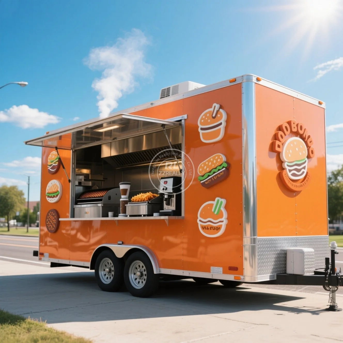 

New Factory Customized Ice Cream Cart Coffee Food Trailer Shop Tuk Food Trailer BBQ Pizza Tuk Trucks
