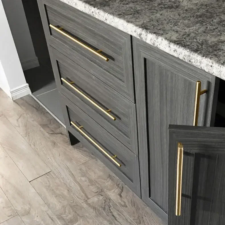10 Stück schwarze goldene Schrankgriffe aus gebürstetem Edelstahl für Küchenschränke, Türknöpfe, Möbel, Schubladengriffe, Stangengriffe – Detail 3