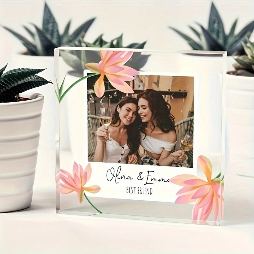 Personalized Photo Frame Custom 2D Flat Acrylic Board, Sentimental Indoor Gift for Housewarming Birthday Anniversary