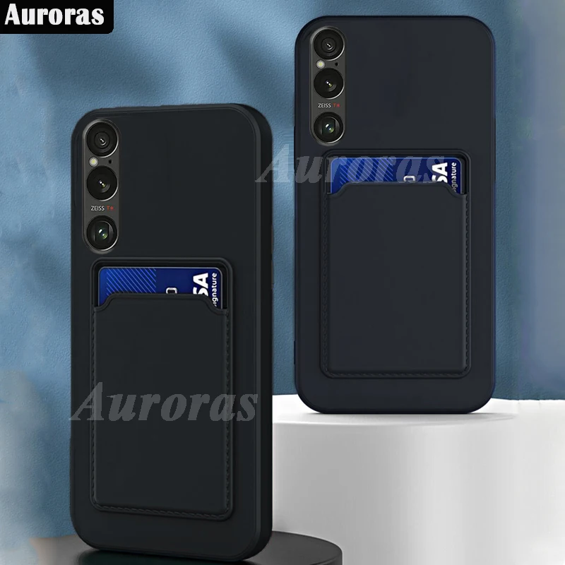 

Auroras For Sony Xperia 10 VI Case Card Slot Wallet Silicone Shockproof Bumper Soft Shell For Sony Xperia 1 VI Back Cover