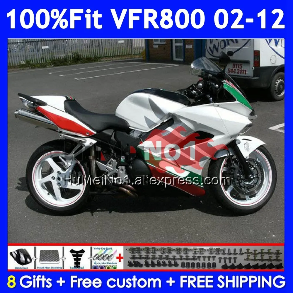 Red green Interceptor For HONDA VFR800 VFR 800RR 800 RR 2002 2003 04 2005 2006 2007 46No.30 VFR800RR 08 09 10 11 12 Fairings