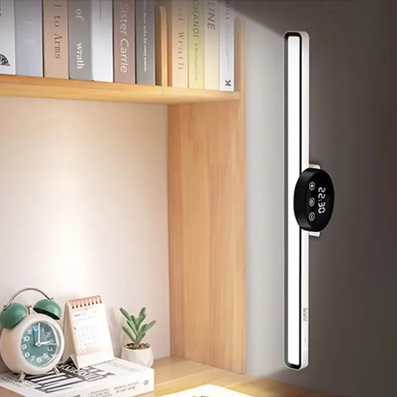 Reading Lamp Hanging Magnetic Clock Table Lamp LED USB Rechargeable Stepless Dimming Cabinet Closet Desk Wardrobe Night Light view 5