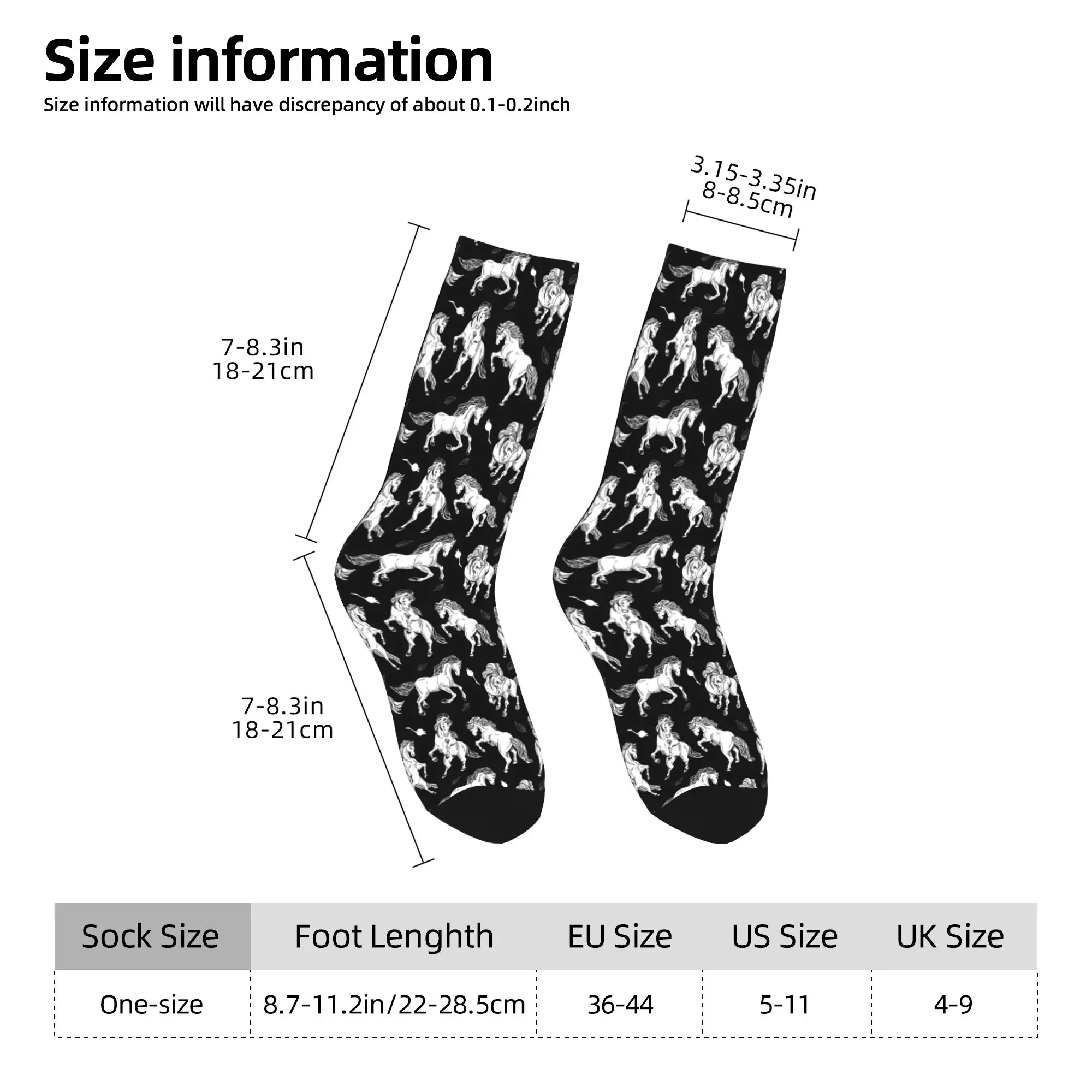 

Couple Socks Monochrome Horse Pattern Stockings Autumn Funny Medium Soft Socks Pattern Outdoor Sports Non-Slip Socks