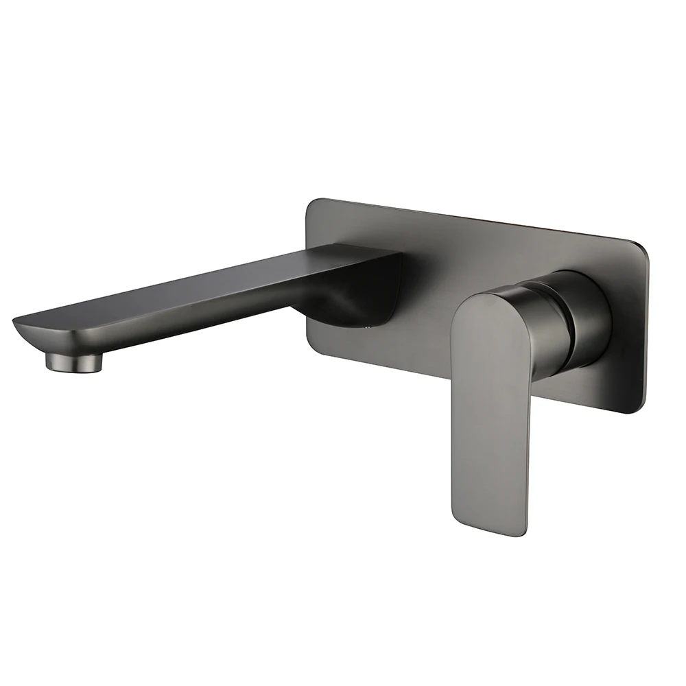 

Gun Metal Finished Solid Brass Wall Mounted Hand Wash Basin Mixer Faucet