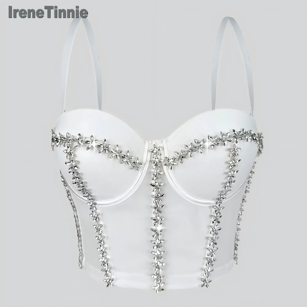 

IRENE TINNIE Fashion Diamond Tops Women's Y2k Bustier Bra Wedding Corset Party Cropped Top Vest Ropa De Muje Plus Size 2025