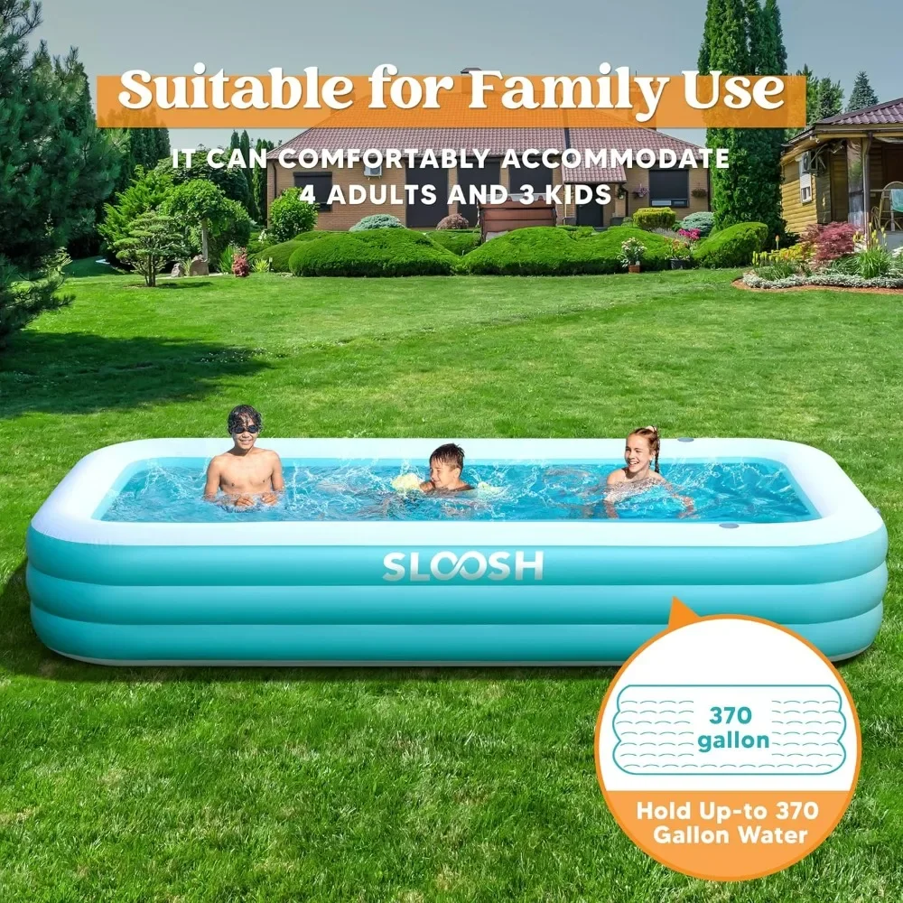 Piscine gonflable grande taille,  piscine surdimensionnée épaissie 0.6mm pour adultes pour famille