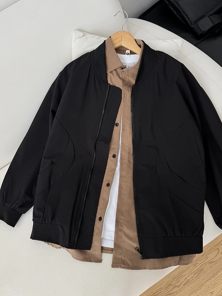 

American Sle Bomber Pilot Jaet Men's Heavyweight ort Cleanfit Baseball Coat Loose Fit Youthful ular Daily Wear Polye...