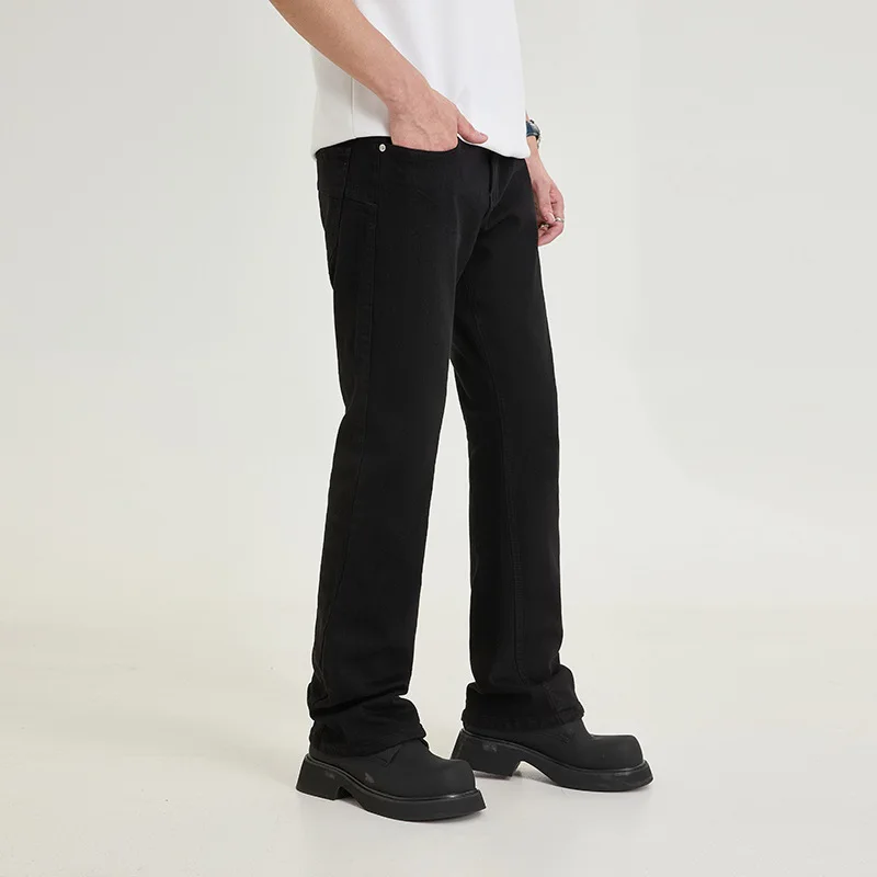 

Basic Straight Leg Bla Elastic Slim Fit Waed Denim Jeans for Men Casual Versatile Long Pants Spring Summer Youth Sle