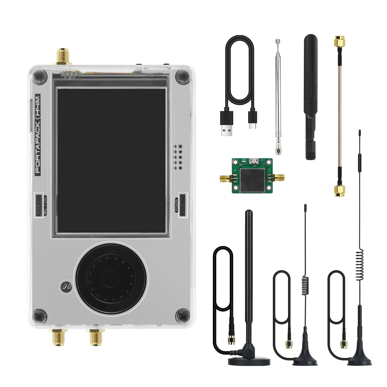 

HAMGEEK R10C + H4MS HackRF One R10C V2.0.x SDR Radio MAX2837 And Portapack H4 W/ 5 Antennas + LNA