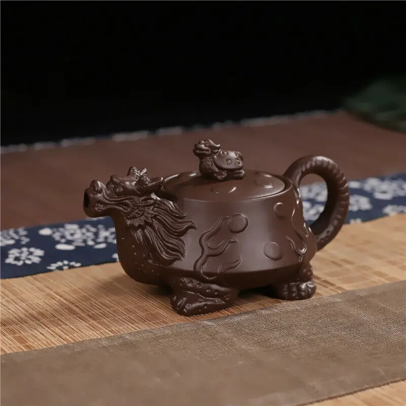 Chinese Yixing Zisha Clay Pottery Teapot Dragon Turtle Shape Clay Pot 170 cc