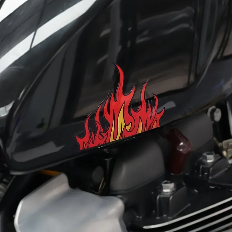 قطعة واحدة من ملصق الدراجات النارية بنمط اللهب، ملصق بتصميم ديناميكي للدراجات النارية، ملحق التخصيص الخارجي