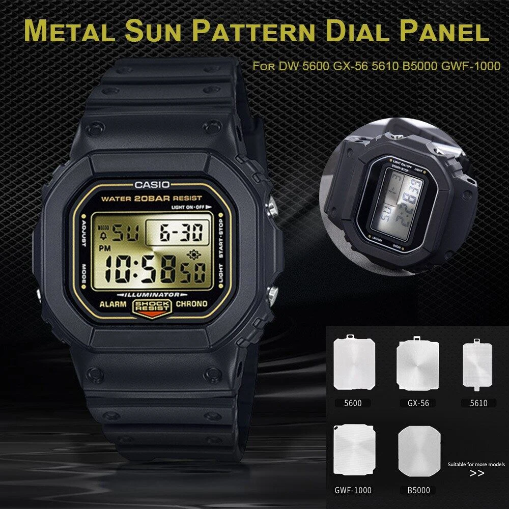 For Casioak DW5600 GW-M5610 DW-6900 GMW-B5000 GX-56 GWF-1000 Metal Net Pattern Watch Dial Steel Panel Modified Accessories