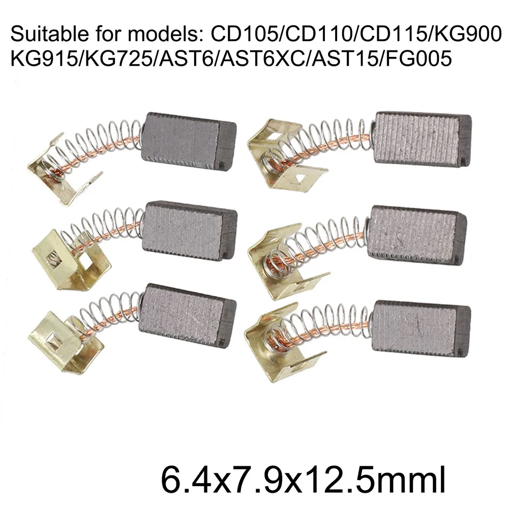 Optimize Power Tool Function Carbon Brushes Replacement for B&D Angle Grinders CD105 CD110 For CD115 KG900 6pcs