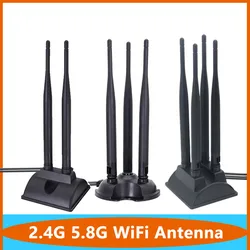 2*2/3*3/4*4 2.4G 5.8G Dual Band Antenna High Gain 12dbi Omnidirectional WiFi Router AP Aerial With Magbetic Base RPSMA SMA TS9