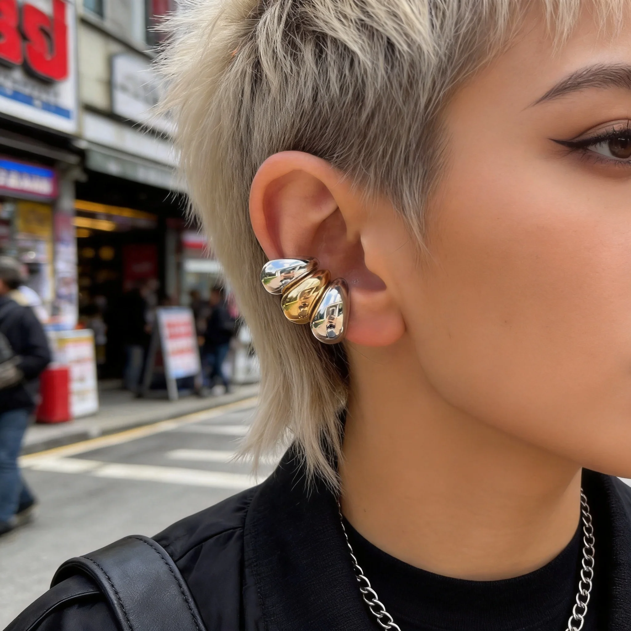 Klobiger Ohrclip, Faux-Piercing, minimalistischer Clip-Ohrring, hohle Ohrklemme, Boucles d'oreilles Femme, Unisex-Schmuckgeschenk – Detail 5