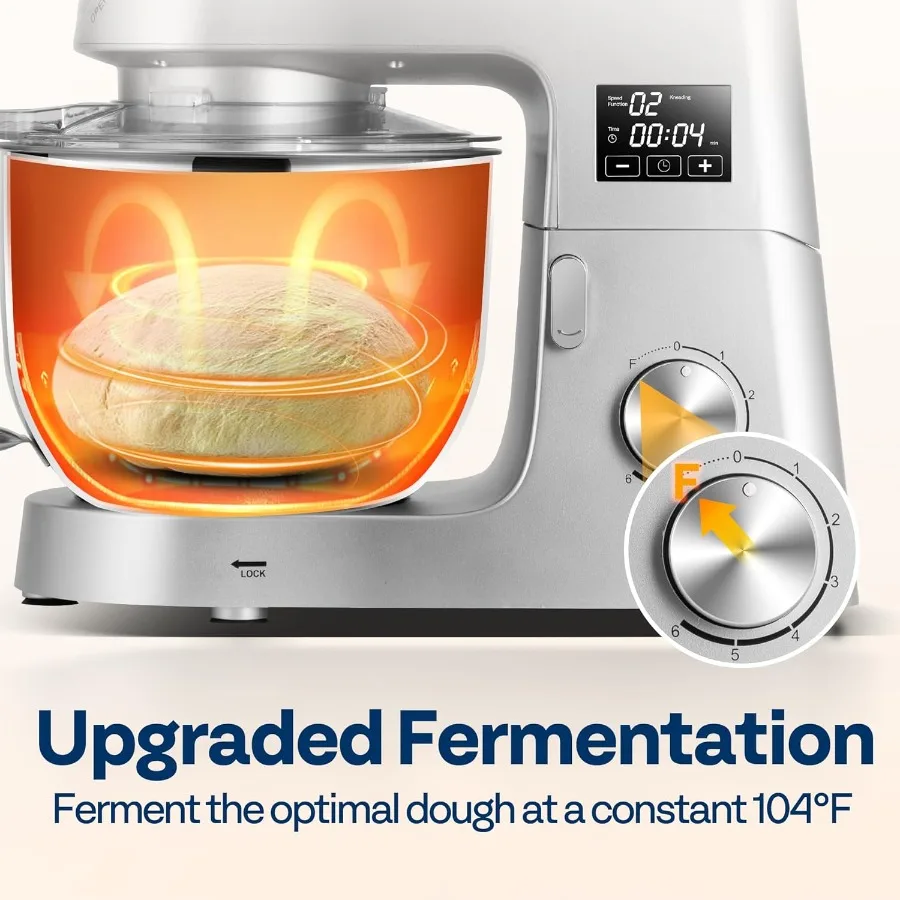 9 in 1 Multifunctional Stand Mixer with Fermentation Function for Home Kitchen Use: 6 Speed Settings 7.5 Quart Capacity Builtin