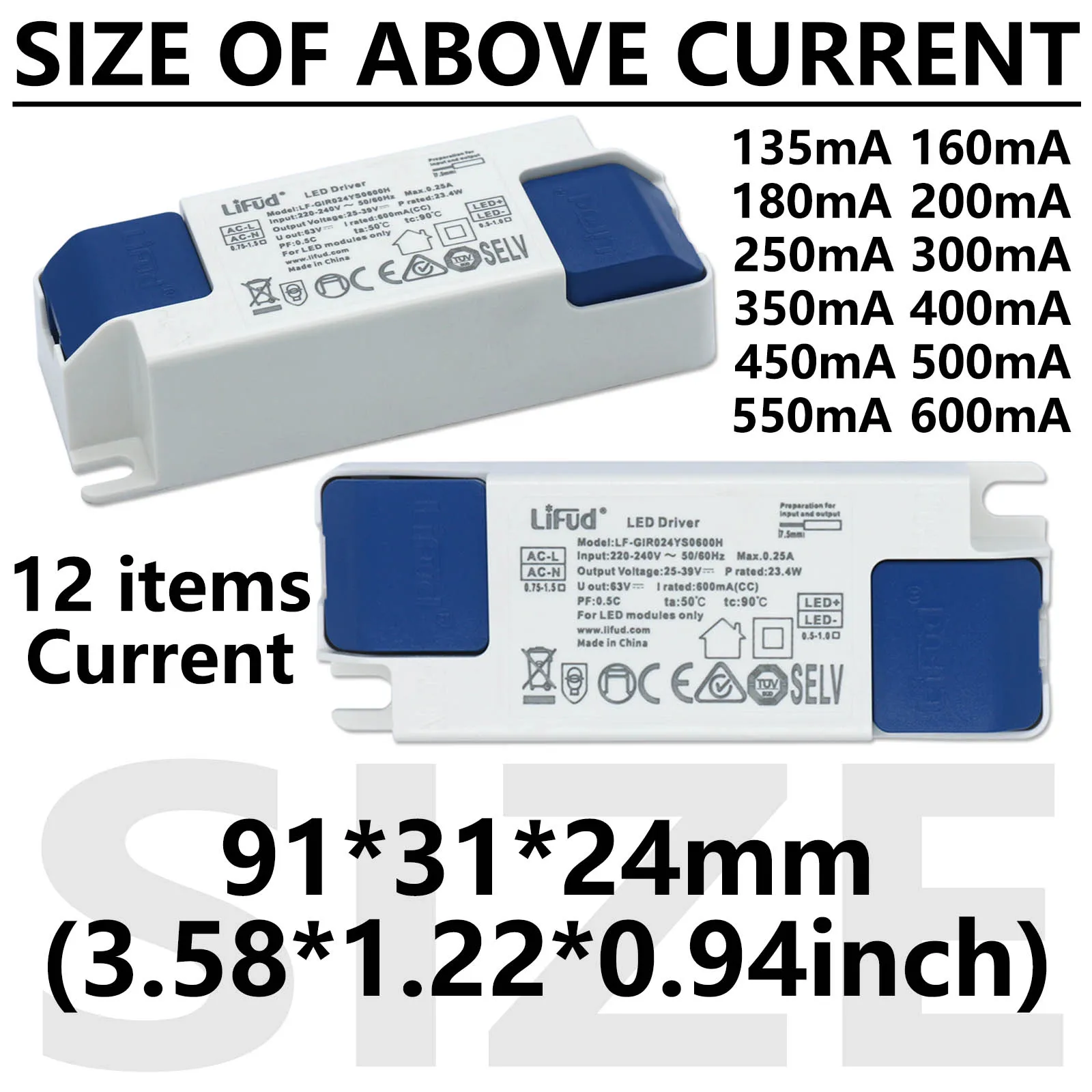 No Flicker LiFud LED Driver DC25-42V/33-40V 135mA 200mA 300mA 600mA 700mA 900mA 1000mA 1200mA 1300mA 1400mA 1500mA Power Supply