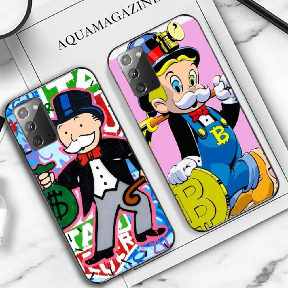 Trend Cartoon Dollar Alec Monopoly Phone Case For Samsung Note 8 9 10 20 Pro Plus Lite M 10 11 20 30 21 31 51 A 21 22 42 02 03