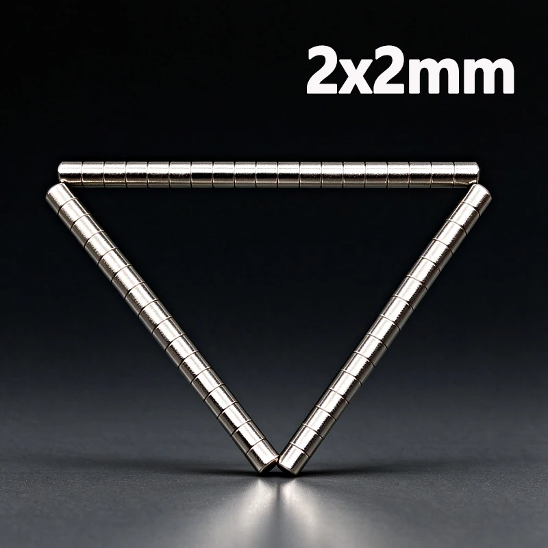 2x2mm Magnet 50-5000pcs N35 NdfeB Permanent Magnetic Imanes 2*2mm Accessory Round Shape Neodymium Fridge Magnets Hardware