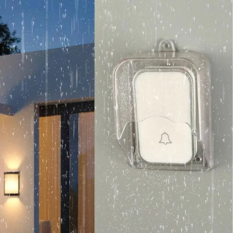 1 ชุดไร้สายประตู Bell CHIME ปุ่มป้องกันกลางแจ้ง Home Doorbell กันน้ํา Splash GUARD COVER