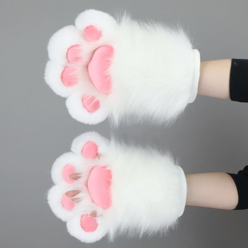 Oversized Cat Paw Handmade Animal Furry Devil Gloves Fursuit for Masquerade X4YC